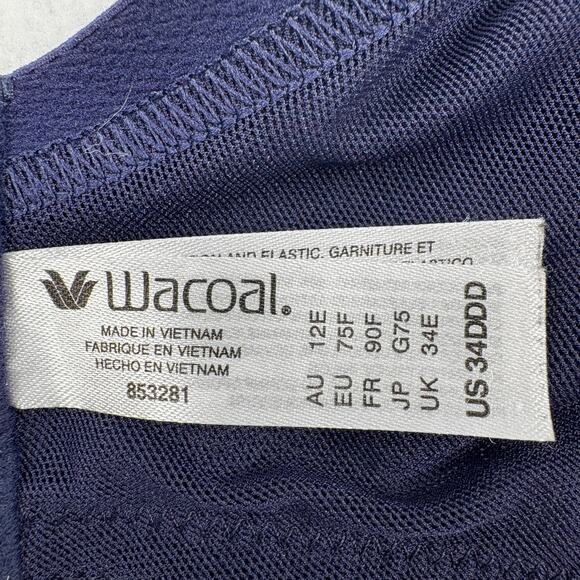 WACOAL 34DDD Ultimate Side Smoother Underwire T-Shirt Bra 853281 Eclipse Blue - Picture 6 of 16